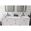 73. in Stone effects Vanity Top in Aosta White with White Sink