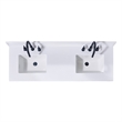 61. in Stone effects Vanity Top in Snow White with Double White Sink