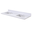 61. in Composite Stone Vanity Top in Snow White with Double White Sink