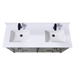 61. in Composite Stone Vanity Top in Snow White with Double White Sink