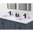 61. in Composite Stone Vanity Top in Snow White with Double White Sink