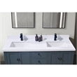 61. in Composite Stone Vanity Top in Snow White with Double White Sink
