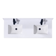 61. in Composite Stone Vanity Top in Snow White with Double White Sink