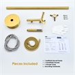 Brulon Double Handle Floor Mounted Tub Filler with Handshower in Brushed Gold