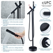 Brulon Double Handle Floor Mounted Tub Filler with Handshower in Matte Black