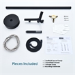 Brulon Double Handle Floor Mounted Tub Filler with Handshower in Matte Black