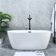 Brulon Double Handle Floor Mounted Tub Filler with Handshower in Matte Black