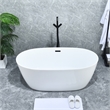 Brulon Double Handle Floor Mounted Tub Filler with Handshower in Matte Black