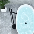 Brulon Double Handle Floor Mounted Tub Filler with Handshower in Matte Black