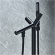 Brulon Double Handle Floor Mounted Tub Filler with Handshower in Matte Black