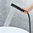 Brulon Double Handle Floor Mounted Tub Filler with Handshower in Matte Black
