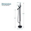 Brulon Double Handle Floor Mounted Tub Filler with Handshower in Matte Black