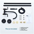 Gnosall Double Handle Floor Mounted Tub Filler with Handshower in Matte Black