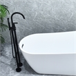 Gnosall Double Handle Floor Mounted Tub Filler with Handshower in Matte Black