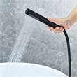 Gnosall Double Handle Floor Mounted Tub Filler with Handshower in Matte Black