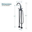 Gnosall Double Handle Floor Mounted Tub Filler with Handshower in Matte Black