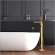 Campia Single Handle Floor Mounted Tub Filler with Handshower in Brushed Gold