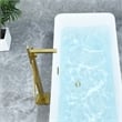 Campia Single Handle Floor Mounted Tub Filler with Handshower in Brushed Gold