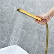 Campia Single Handle Floor Mounted Tub Filler with Handshower in Brushed Gold