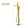 Campia Single Handle Floor Mounted Tub Filler with Handshower in Brushed Gold