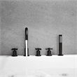 Sorlia Cross Handles Deck-Mount Roman Tub Faucet in Matte Black with Handshower