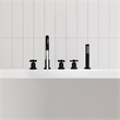 Sorlia Cross Handles Deck-Mount Roman Tub Faucet in Matte Black with Handshower