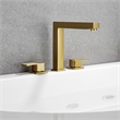 Calden Double Handle Deck-Mount Widespread Roman Tub Faucet in Brushed Gold