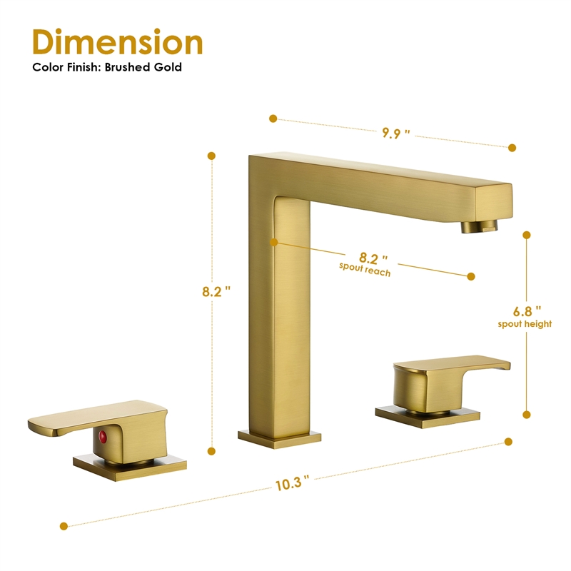 Calden Double Handle Deck-Mount Widespread Roman Tub Faucet in Brushed Gold