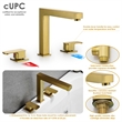 Calden Double Handle Deck-Mount Widespread Roman Tub Faucet in Brushed Gold