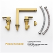 Calden Double Handle Deck-Mount Widespread Roman Tub Faucet in Brushed Gold