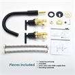Balen 8. in Widespread 2-Handle Bathroom High-Arc Faucet in Brushed Gold
