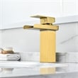 Sassor Single Hole Single-Handle Waterfall Bathroom Faucet in Brushed Gold