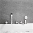 Vikran Triple Handle Deck-Mount Roman Tub Faucet in Chrome with Handshower