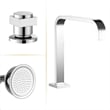Vikran Triple Handle Deck-Mount Roman Tub Faucet in Chrome with Handshower