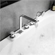 Vikran Triple Handle Deck-Mount Roman Tub Faucet in Chrome with Handshower