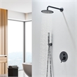 Herne Complete Shower System in Matte Black with 8 In. Round Rain Shower Head