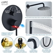 Herne Complete Shower System in Matte Black with 8 In. Round Rain Shower Head