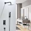 Raeren Complete Shower System in Matte Black with 8 In. Square Rain Shower Head
