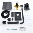 Raeren Complete Shower System in Matte Black with 8 In. Square Rain Shower Head