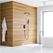 Raeren Complete Shower System in Matte Black with 8 In. Square Rain Shower Head