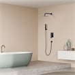 Raeren Complete Shower System in Matte Black with 8 In. Square Rain Shower Head