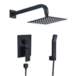 Raeren Complete Shower System in Matte Black with 8 In. Square Rain Shower Head