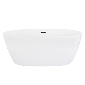 Rauris 59&quot x 28&quot Acrylic Flatbottom Soaking Bathtub in White with Drain/Overflow