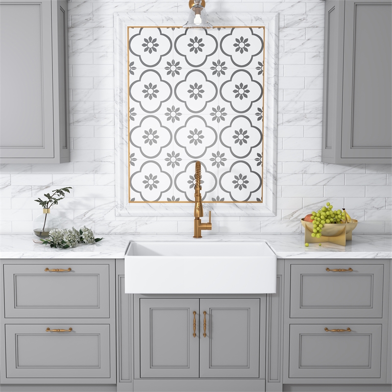 Leonis 17 in. Square White Finish Ceramic Vessel Bathroom Vanity Sink