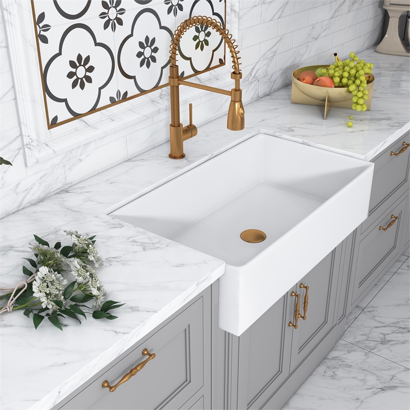Kosula Glossy White Ceramic Rectangular 36