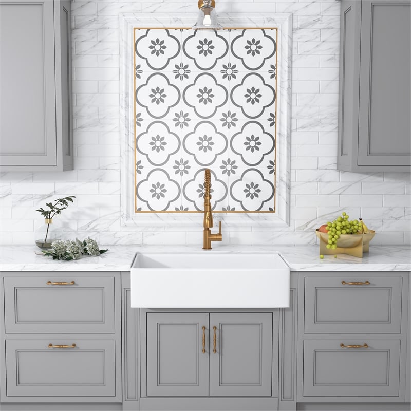 Kosula Glossy White Ceramic Rectangular 36