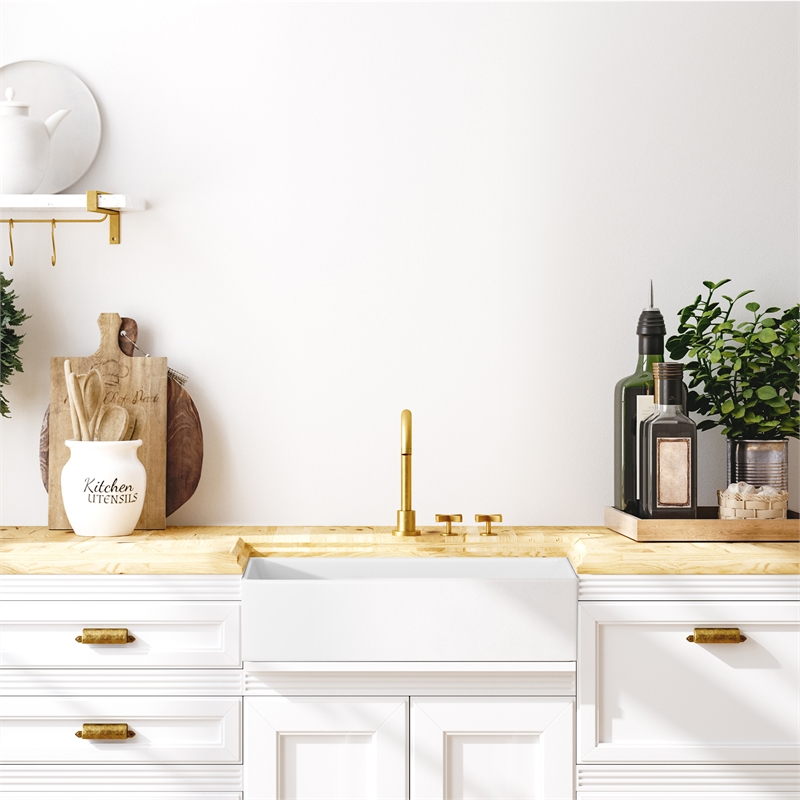 Kosula Glossy White Ceramic Rectangular 36