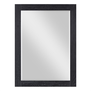 Ivy 28&quot Rectangular Bathroom Wood Framed Wall Mirror in Black Oak