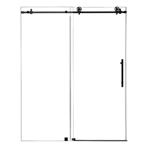 Gareth 60&quot W x 78&quot H Sliding Shower Door in Matte Black with Clear Glass