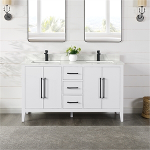 Altair Design Laurel 60&quot Wood Vanity without Top and Sink in in White
